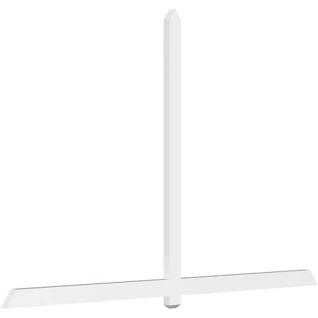 Ekena Millwork Eugene Architectural Grade PVC Gable Bracket, 108"W x 67 1/2"H x 2"D x 4"F, 15/12 Pitch GBP108X68X0204EUG00